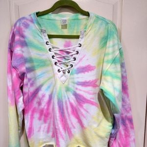 Tie dye womens  cotton sweatshirt